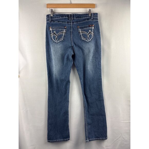 Angels Womens Mid Rise Straight Leg Jeans Size 10 Ramie Blend Blue Denim - Picture 5 of 6